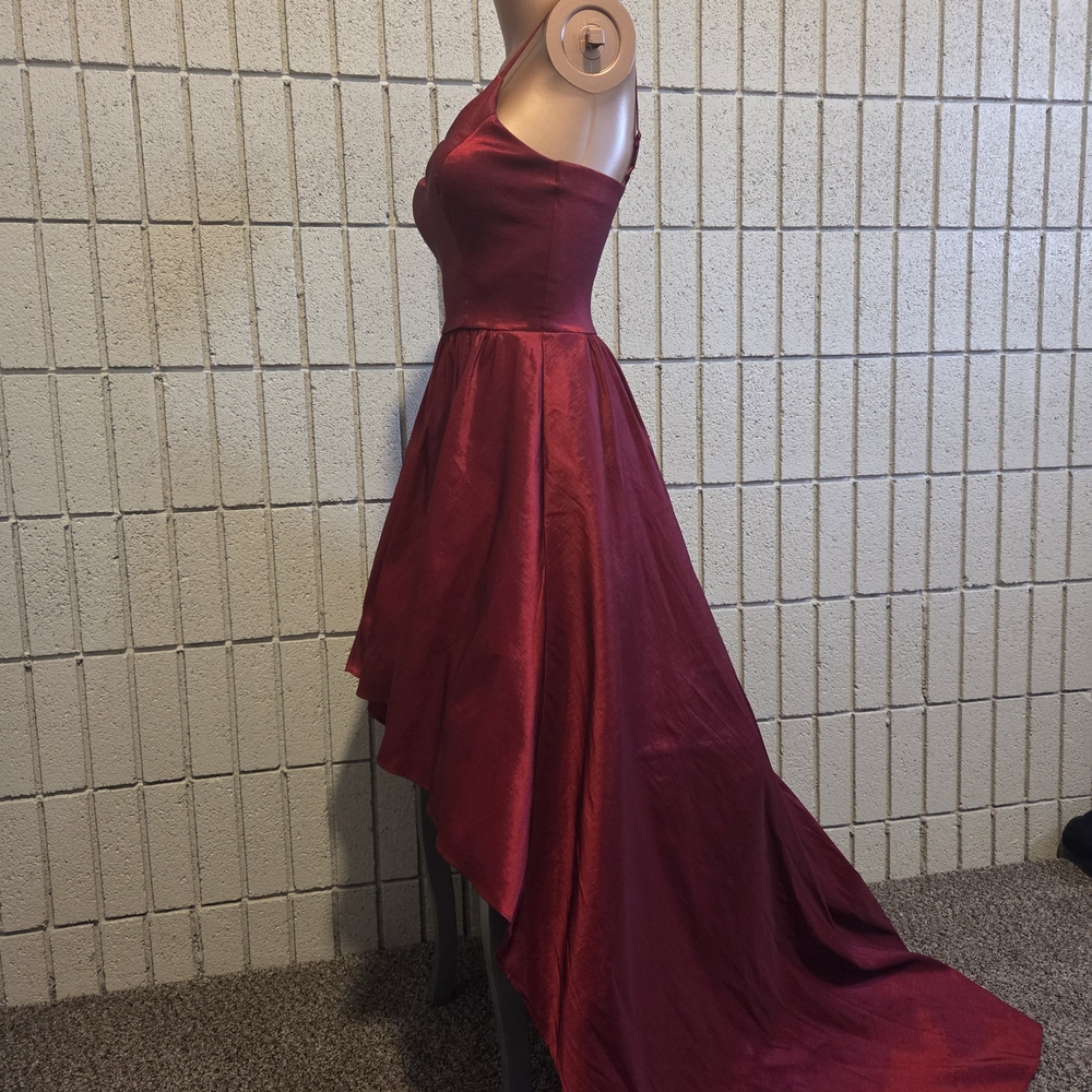 B. SMART Elegant Red A-Line High-Low Evening Dress